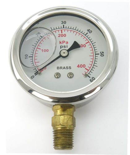 0-60 psi liquid filled gauge, air gauge, pressure gauge, hydraulic fluid gauge for sale
