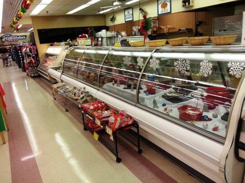 Hill phoenix curved glass service deli meat cheese or seafood merchandiser 8&#039; x2 for sale