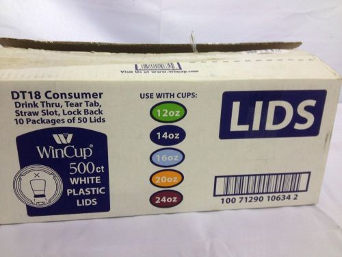 WinCup 500ct White Plastic Lids 498031