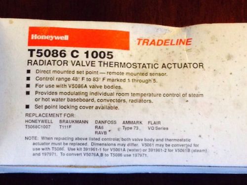 Nos honeywell t5086 c 1005 thermostatic actuator w/ remote mounted sensor for sale