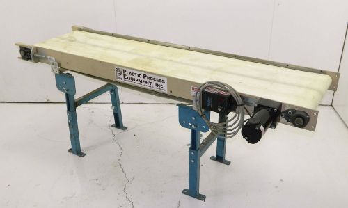 Emi plastics belt conveyor 6&#039; long x 17.5&#034; wide bodine 90vdc motor speed control for sale