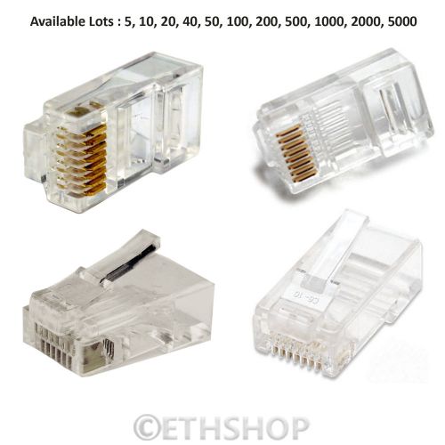 RJ45 Cat5e Cat6e 8 Pin LAN Network Ethernet Cable Lead Crimp End Connector Plugs