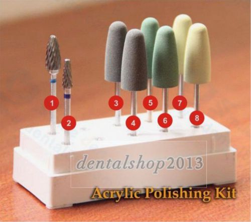 2 kit Dental Resin Base Hidden Denture Polishing Kit Burs Tooth Dril free ship