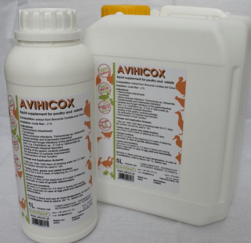AVIHICOX - LIQUID 100% NATURAL FOR Coccidiosis &amp; Histomoniasis POULTRY,TURKEY