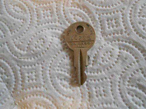 Vintage chicago lock gumball vending machine key, wc296, #005 for sale