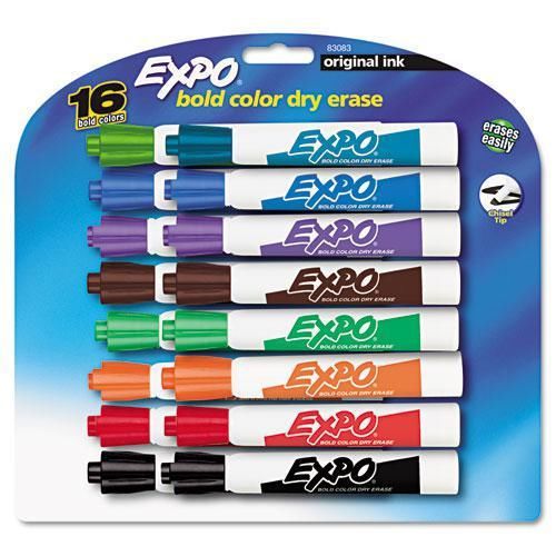 NEW SANFORD 83083 Dry Erase Markers, Chisel Tip, Assorted, 16/Set