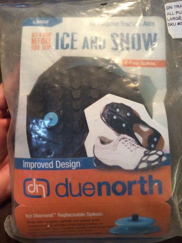 DUE NORTH All Purpose Ice Snow Traction Aids Large shoe size 10-13 extra spikes
