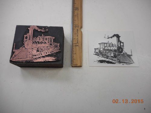 Letterpress Printing Printers Block, Railroad, Steam Engine w Cow Catcher