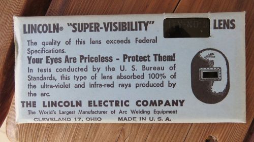 Vintage Lincoln Supervisibility Welding Lens No. 9 NOS - never used