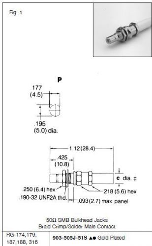 AMPHENOL 903-505J-51S - RF/Coaxial Connector Kit (SMB)