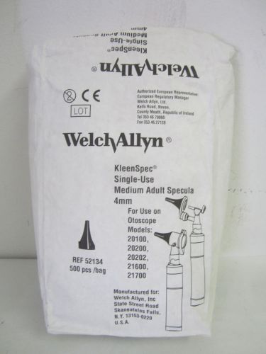 Welch Allyn Otoscope Kleenspec Single Use Medium Adult Specula 4MM #52134 500pcs