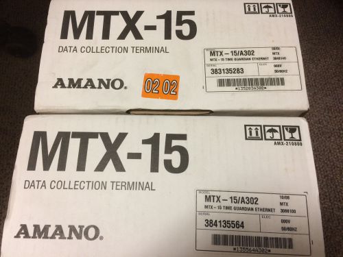 x2 Amano MTX-15 timeclock data collection terminal