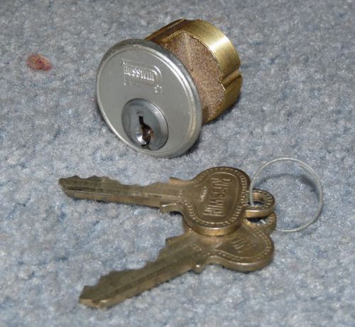 One older russwin mortise lock - silver - 2 original keys (lot 370) for sale