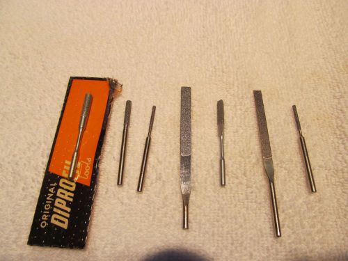 Set of 7 NEW and OPEN PACKAGE, ORIGINAL Diprofil Diamond tapered machine files