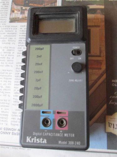 Krista Digital Capacitance Meter Model 30B-240 from 200pF to 2000uF Used