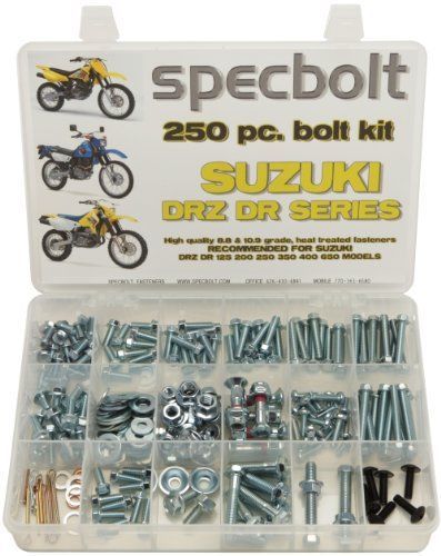 250pc specbolt suzuki drz dr four stroke bolt kit for maintenance &amp; restoration for sale