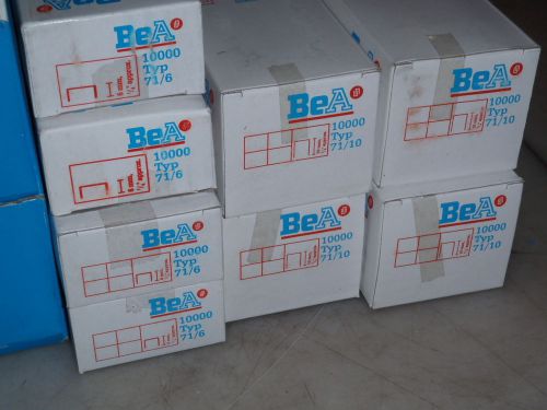 UPHOLSTERY STAPLES, BEA71 SERIES, 11BOXES,4BX 1/4&#034;, 4BX 3/8&#034;, 3 BX 9/16