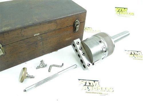 PRECISION UNIVERSAL TOOL WORK HEAD 4MT SHANK W/ WOODEN CASE BORING TAPPING
