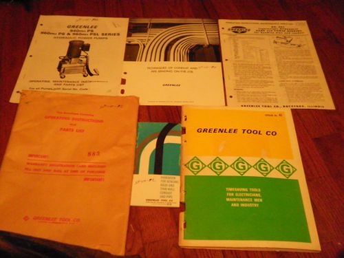 Greenlee Instruction Operators Manual Parts List 883.HANDBOOK FOR BENDING PIPE