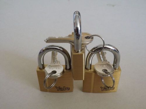 3 x yale padlock keyed alike 40mm high quality lock locksmith same key for sale