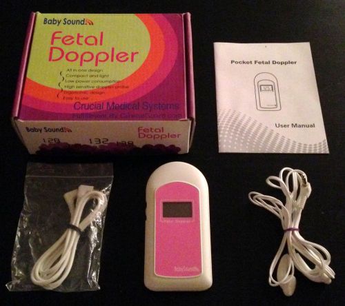 Pink Baby Sound B Pocket Fetal Heart Doppler w/Headphones Used USA!!!