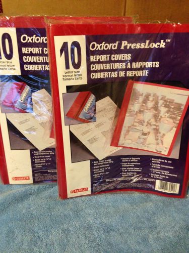 Oxford PressLock Report Covers 10 Letter Size ESSELTE,2 sets=20 report covers
