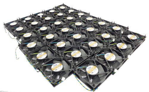 34x new avc ds12025b12h 4 3/4 square 12 volt dc ball bearing 7 blade fan for sale