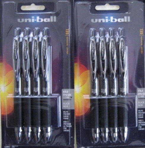 8 UNIBALL SIGNO 207 Black  ROLLERBALL PENS BOLD 1.0MM POINT new