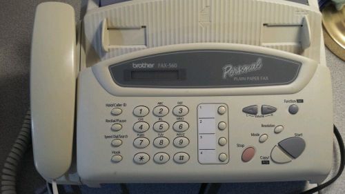 Brother fax #560 machine with cartridge plain paper fax used