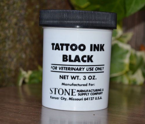 Stone Tattoo Ink Black 3 oz Jar Veterinary Use