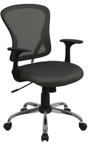 Mid-Back Dark Gray Mesh Office Chair with Chrome Base (MF-H-8369F-DK-GY-GG)