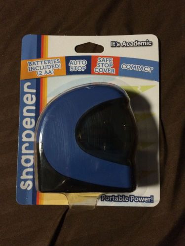 Its Academic Battery Operated Pencil Sharpener Blue New Batteries Included !!!