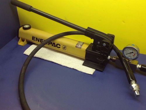 ENERPAC P-392 Hydraulic Hand Pump 10,000 psi Gauge 6&#039; hose CH604 coupler