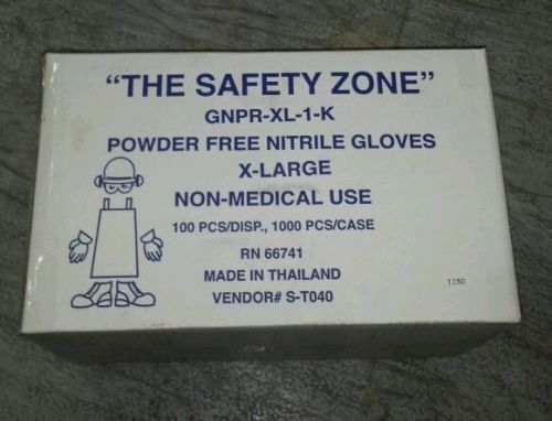 CASE 1000 gloves The Safety Zone X-LARGE  Powder free  Textured Nitrite Gloves