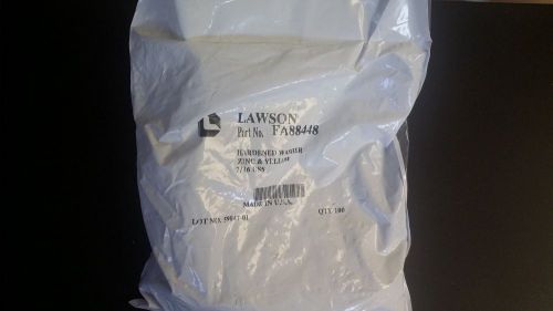 Lawson fa88448 7/16&#034; flat washer, thru-hardened, uss, yellow zinc , 100 for sale