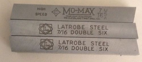Latrobe  and Mo-Max 7/16&#034; x 7/16&#034; x 3 1/2&#034; Lathe Tool Bit lot of 3