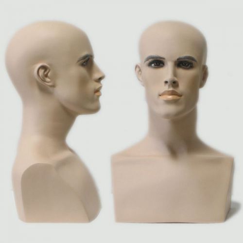 MN-413 Male Mannequin Head Form with Bust