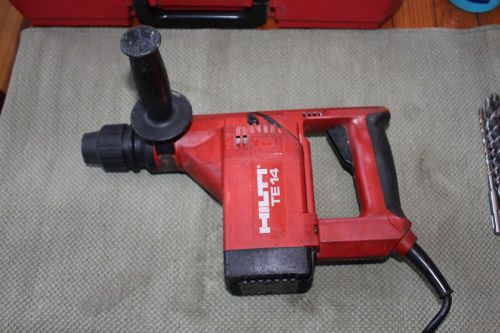 Hilti te 14 rotary hammer drill w/ case &amp; bits 1/4&#034;, 3/8&#034;, 1/2&#034; for sale