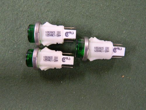 Chicago Miniature IDI 1052QC5 125 V 1/2 W Green Indicator Light Bulb lot of 3