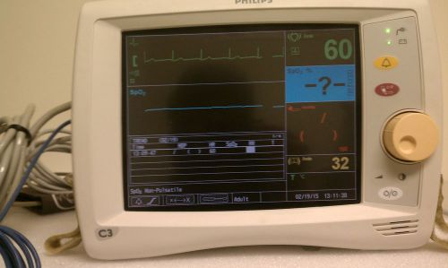 Philips C3 Portable Vital Signs Patient Monitor NIBP SPO2 ECG EKG - Working!