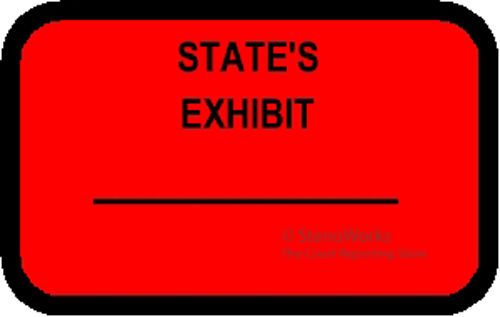 STATE&#039;S EXHIBIT Labels Sickers Red  492 per pack