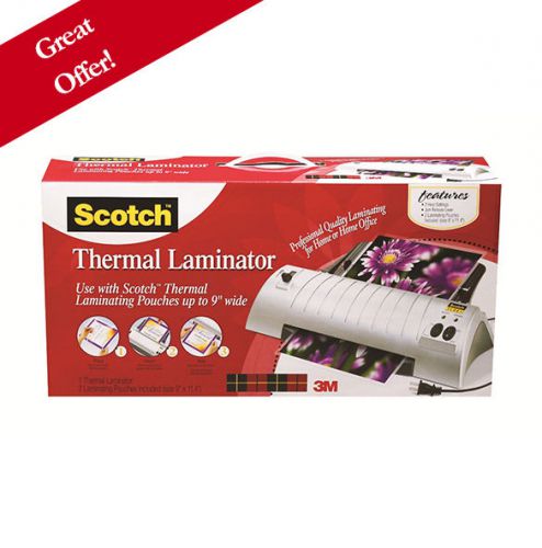 Scotch Thermal Laminator 2 Roller System, TL901,   Free Shipping
