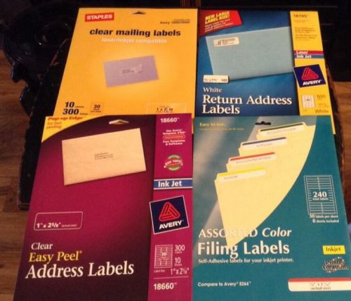 Lot of Ink Jet Printer Labels Shipping File and Return Adress