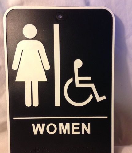 The Hillman Group  # 844150 - 6&#034; x 9&#034; ADA Braille Sign-Women Handicapped-Plastic