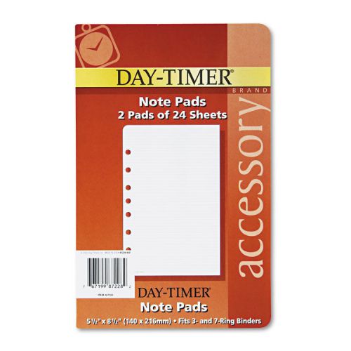 Day-Timer Lined Note Pads for Organizer, 5-1/2 x 8-1/2, 48 Sheets/Pack