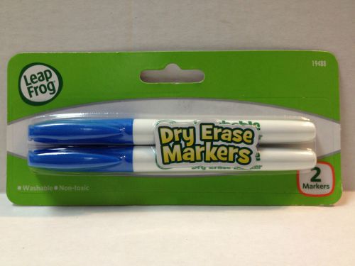 Leap Frog Washable Non Toxic Dry Erase Markers - 2 pack - Blue - Brand New