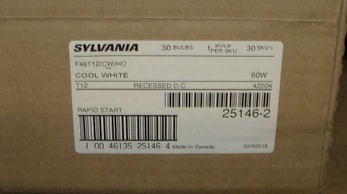 30 PACK SYLVANIA F48T12/CW/HO FLUORESCENT BULBS COOL WHITE HIGH OUTPUT 60W NOS