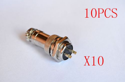 10pcs Aviation Plug Male Female Panel Power Chassis Metal Connector 16mm 2-Pin