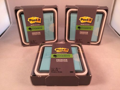 Post-it Note Holder &amp; Sticky Notes, Evernote Collection, 3&#034; x 3&#034; LOT OF 3