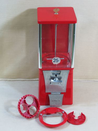 Eagle Red Candy Vending Machine,Bubble Gum,Peanuts,Key,Quarter,Inserts,Coin